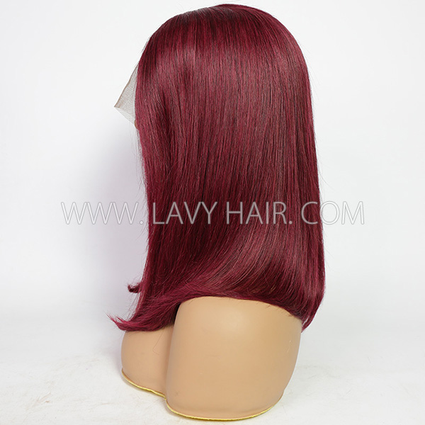 99J Color T Part 13*1 Lace Frontal Short Bob Wig 150% Density Human Virgin Hair Cheap Wig
