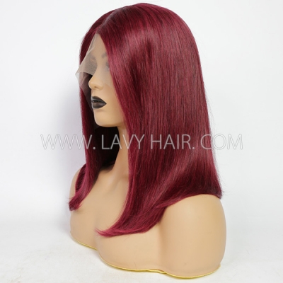 99J Color T Part 13*1 Lace Frontal Short Bob Wig 150% Density Human Virgin Hair Cheap Wig