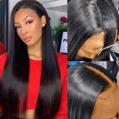(New Update) 12-40 inches U part / Vpart Wigs Straight Hair 150%&200% Density 100% Human Hair Long Hair Leave Out Wig
