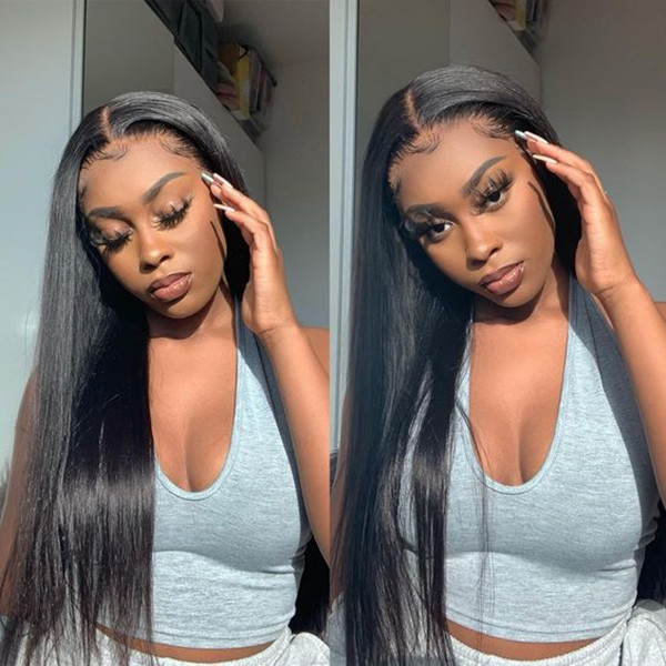 Buy One Get One Free Stock Clearance Lace Closure Wigs 130% Density Human Virgin Hair Cheap Wigs