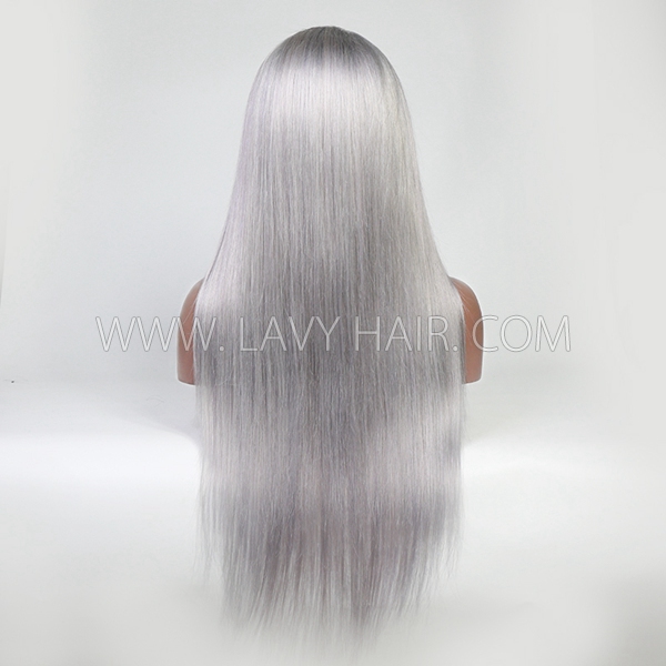 Glueless Wig Grey Color 150% Density Wear Go HD Lace Full Frontal Wigs Human Hair