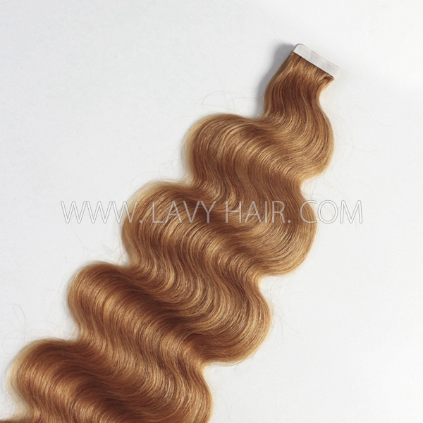 #8 Brown Color Tape In Hair Extensions Human Virgin Hair 20 pcs 50 grams