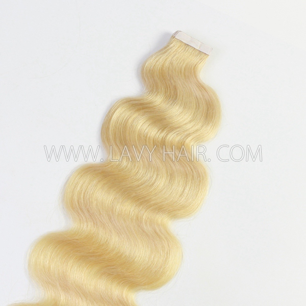 #613 Blonde Color Tape In Hair Extensions Human Virgin Hair 20 pcs 50 grams