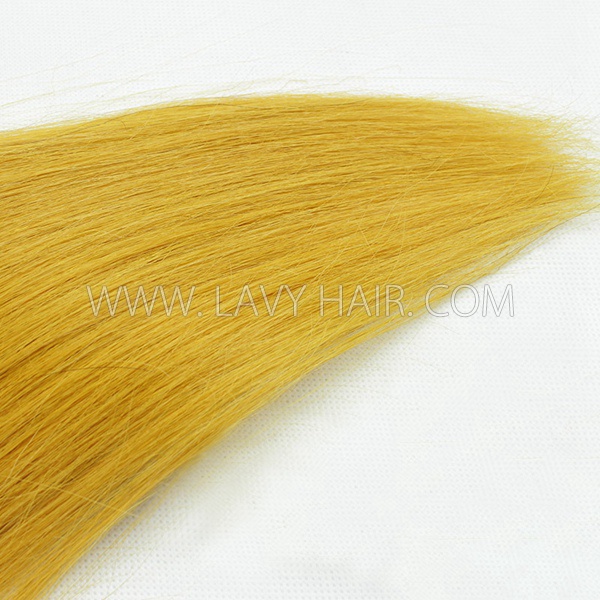 Yellow Color Hair Tape In Hair Extensions Human Virgin Hair 20 pcs 50 grams