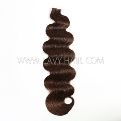 #4 Brown Color Tape In Hair Extensions Human Virgin Hair 20 pcs 50 grams