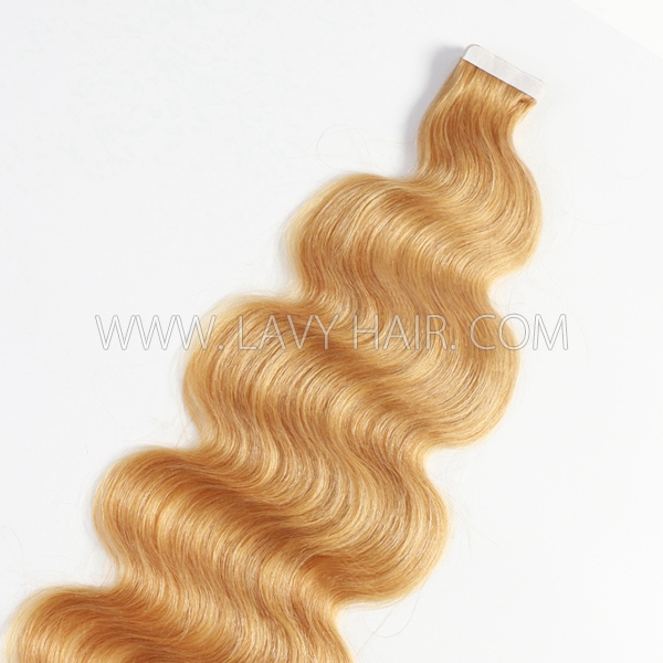 #27 Color Tape In Hair Extensions Human Virgin Hair 20 pcs 50 grams