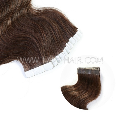 #4 Brown Color Tape In Hair Extensions Human Virgin Hair 20 pcs 50 grams