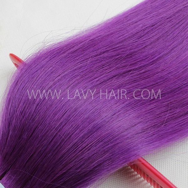 Purple Color Hair Tape In Hair Extensions Human Virgin Hair 20 pcs 50 grams