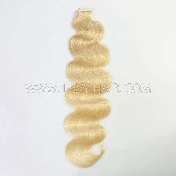 #613 Blonde Color Tape In Hair Extensions Human Virgin Hair 20 pcs 50 grams