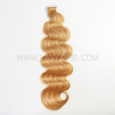 #27 Color Tape In Hair Extensions Human Virgin Hair 20 pcs 50 grams