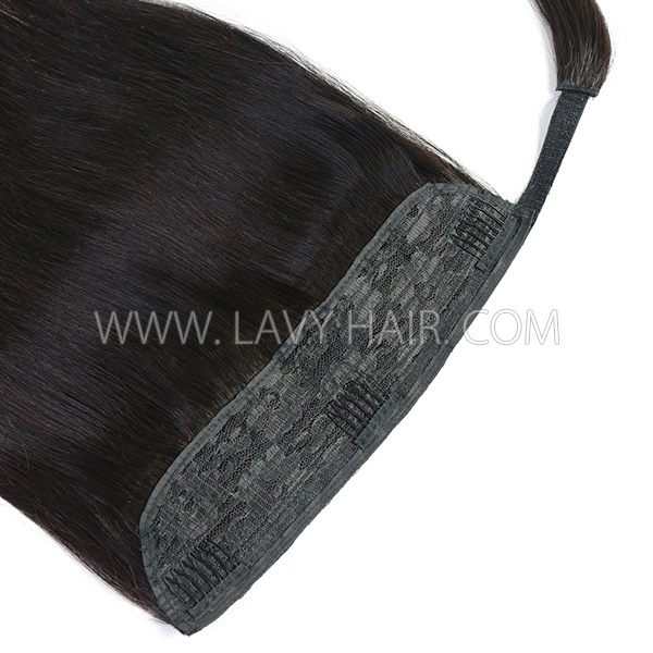 (New Update) Large Size Big Ponytail Wrap Around Clip-in Advanced Grade 12A Human Virgin Hair Straight/Wavy/Curly