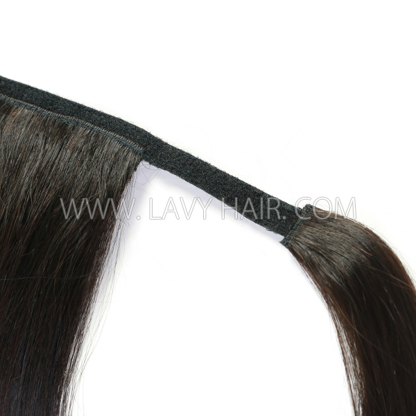 (New Update) Large Size Big Ponytail Wrap Around Clip-in Advanced Grade 12A Human Virgin Hair Straight/Wavy/Curly