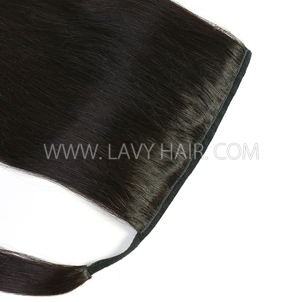 (New Update) Large Size Big Ponytail Wrap Around Clip-in Human Virgin Hair Straight/Wavy/Curly All Texture Choice