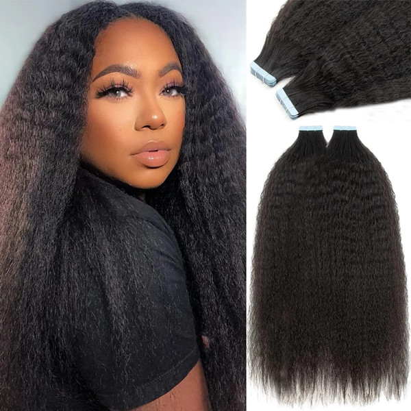 Tape In Hair Extensions (20pcs/50g/1 Pack) 3 Packs Get Free Replaceable Tape Glue Advanced Grade 12A Human Virgin Hair