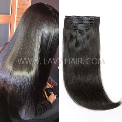 16 inch -30 inch Seamless PU Clip in Invisible 7 pcs/set 120 grams  Advanced Grade 12A Natural Human Unprocessed Virgin Hair