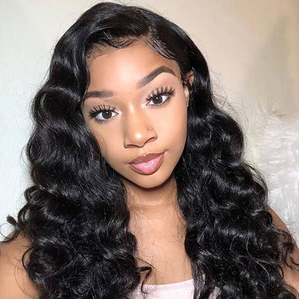 130%&180%&300% Density Loose Wave 13*4 Lace Frontal Wigs Human Hair Preplucked With Natural Hairline