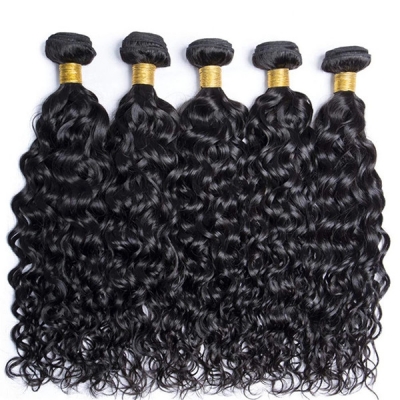 Superior Grade 1 bundle Water Wave Virgin Human Hair Extensions Brazilian Peruvian Malaysian Indian European Cambodian Burmese Mongolian