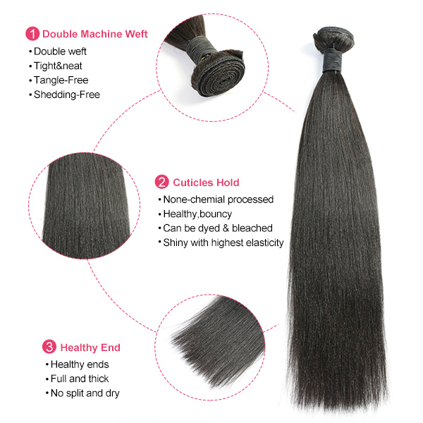 Advanced Grade 12A Yaki Straight Unprocessed Virgin Human Hair Extensions Brazilian Peruvian Malaysian Indian European Cambodian Burmese