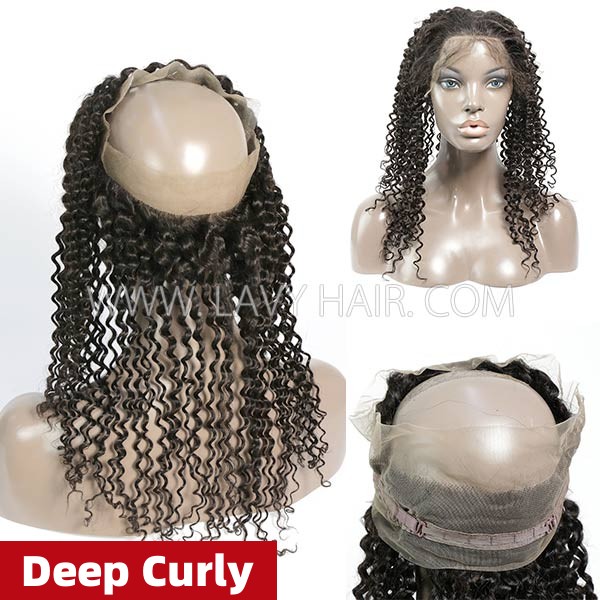 Superior Grade #1B Color 360 Lace Frontal Transparent Lace HD Lace All Texture Link Human hair Swiss