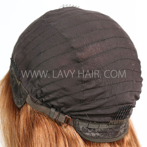 (All Texture Link)T1B/30 Ombre Color Preplucked Lace Frontal Wigs Straight Human hair 180% Density Glueless Wear Go