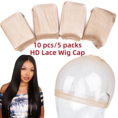 Wholesale Hd Wig Caps Stocking Wig Caps Stretchy Nylon Wig Caps For Lace Front Wig 10Pcs/5 Packs