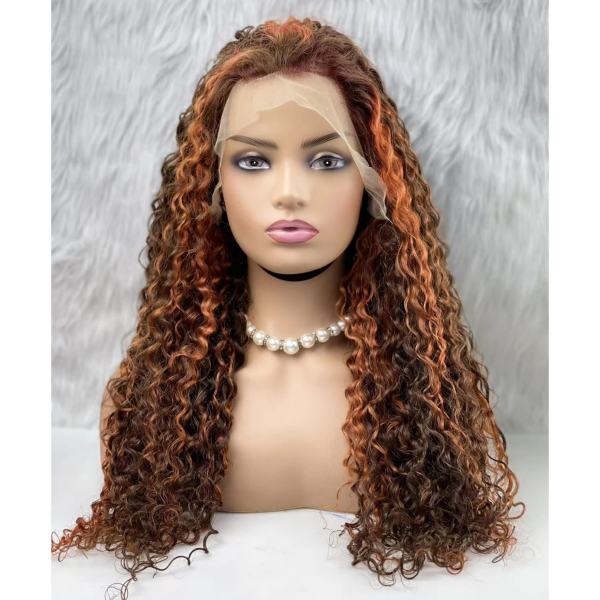 P4/350 Highlight Color Straight/Body wave/Water wave/Loose deep wave Human Hair 180% Density Lace Frontal Wigs