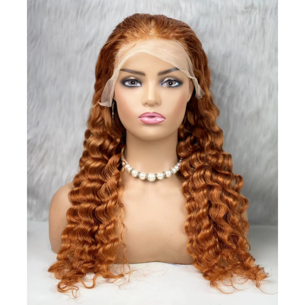 Color 30 180% Density Preplucked Lace Frontal Wigs Straight Human hair