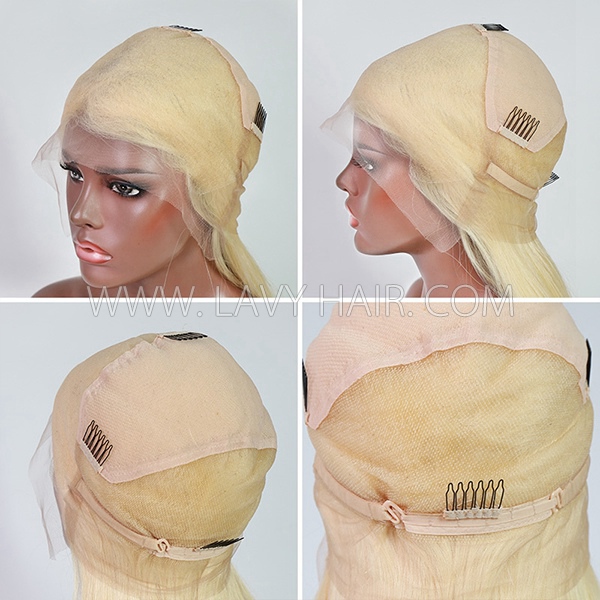 (All Texture Link) 613 Blonde Undetectable HD Lace Full Lace Wigs 130% Density Blonde Straight Hair Human Hair