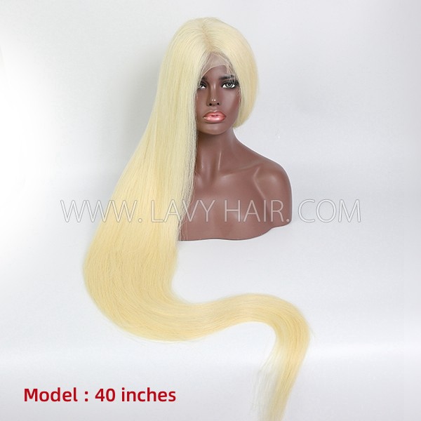 (All Texture Link) 613 Blonde Undetectable HD Lace Full Lace Wigs 130% Density Blonde Straight Hair Human Hair
