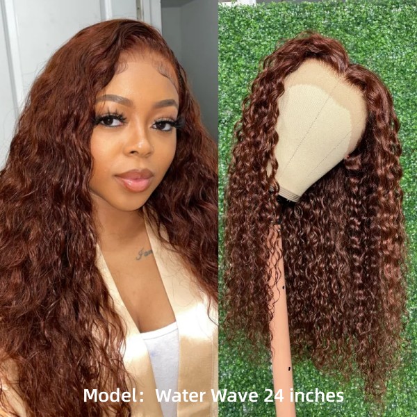 #4 Brown Color 200% Density Lace Frontal Wigs Human Virgin Hair