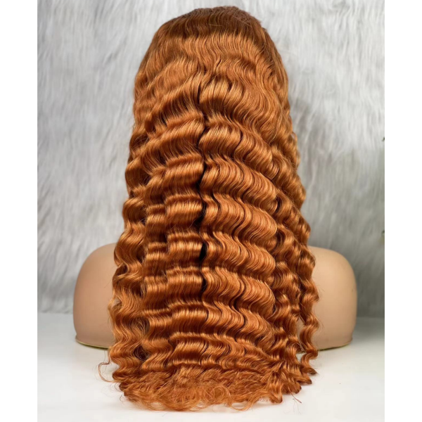 (All Texture Link) Color 30 180% Density Preplucked Lace Frontal Wigs Straight Human hair Wear Go