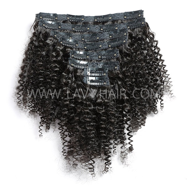 #1B Classic Clip in Extensions 8 pcs 120 grams Straight/Wavy/CurlyAll Texture Advanced Grade 12A Human Virgin Hair