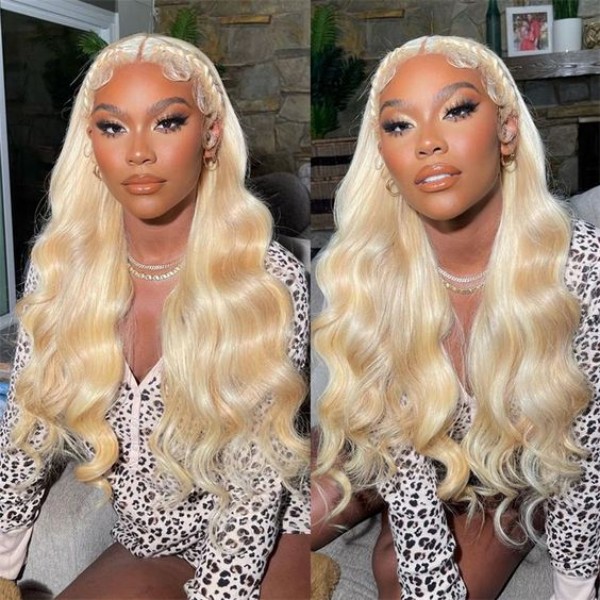 (All Texture Link) 200% Density Transparent Lace #613 Blonde Lace 4*4 5*5 6*6 7*7 Closure &13*4 13*6 Full Frontal  Wigs Human Hair Wear Go