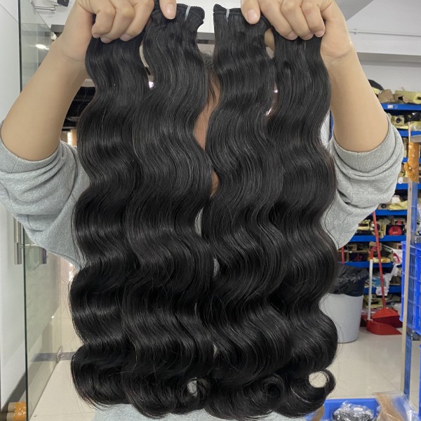 Double Drawn Body Wave Thickness From Top to End Human Hair Bundles