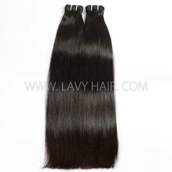 Super Double Drawn Bone Straight Virgin Human Hair Extensions (3 Pieces 1 Bundle 105 Grams) Same Full From Top To Tip Brazilian Hair