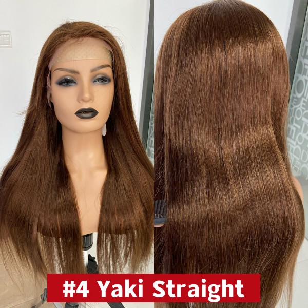 Buy One Get One Free 4c Curly Baby Hair Kinky Edge Yaki Straight #1 Jet Black Color 150% Density Pre-plucked Lace Frontal Wigs Human Hair