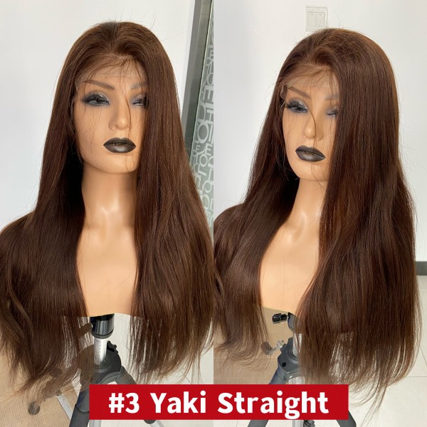 50% Off Limited Stock Clearance 4c Curly Baby Hair Kinky Edge Yaki Straight #1 Jet Black Color 150% Density Pre-plucked Lace Frontal Wigs Human Hair