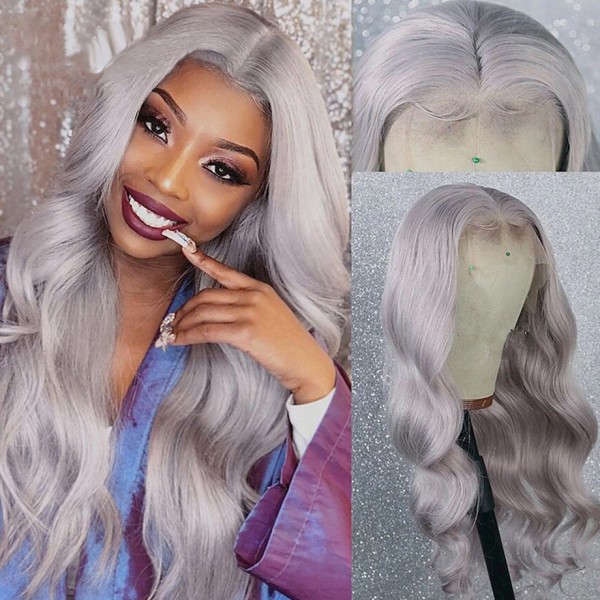 Glueless Wig Grey Color 150% Density Wear Go HD Lace Full Frontal Wigs Human Hair