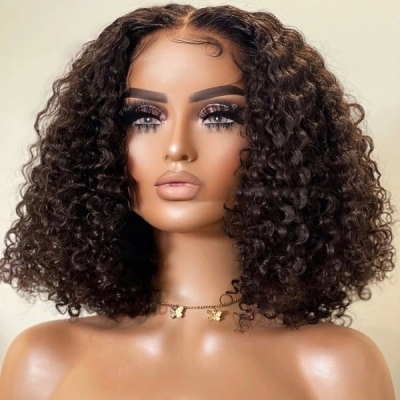 300% High Density 13*4 Full Frontal Bob Wig Thickness Blunt Cut Preplucked Glueless 100% Human hair All Texture Link