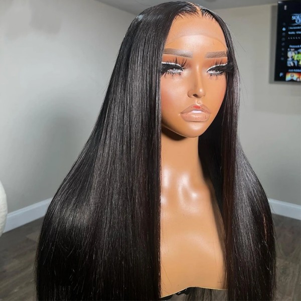 (All Texture Link Double Drawn) 4*4 5*5 13*4 13*6 HD Lace Wig Glueless Wear Go  200% Density 100% Human Hair Preplucked Prebleached with Tiny Knot