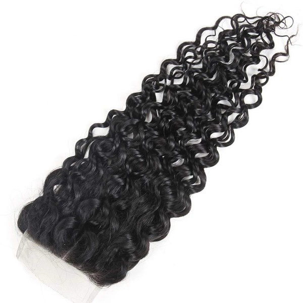 Superior Grade Lace closure 4*4 5*5" Water Wave 100% Real Human hair medium brown and transparent Swiss lace