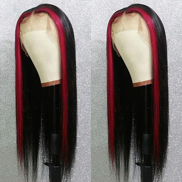 (All Texture Link)Glueless Wear Go Skunk Stripe Color 5*5 HD Lace Closure Wig 150% Density Human Virgin Hair