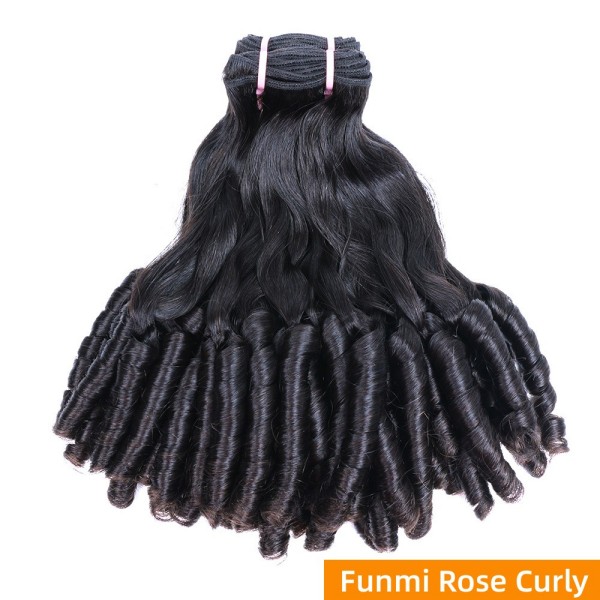 Super Double Drawn Funmi Texture Choice (Same Full From Top To Tip) 105 Grams/1 Bundle Virgin Human hair extensions Brazilian