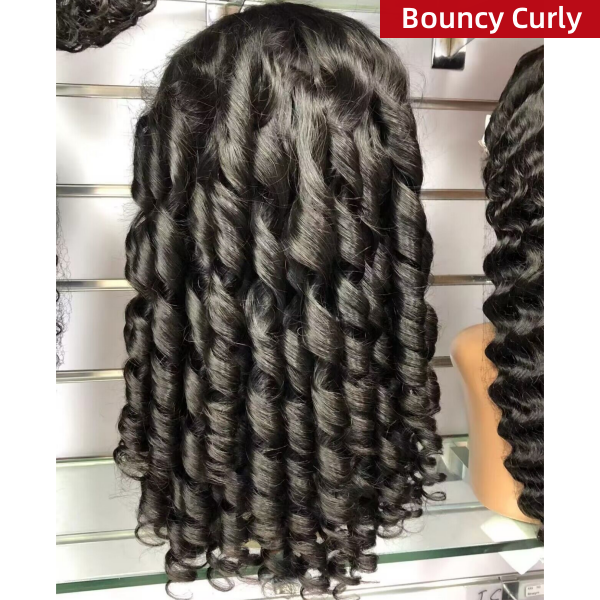 ((All Texture Link Double Drawn) Glueless Wear Go Undetectable HD Lace 200% Density 100% Human Hair Preplucked Prebleached with Tiny Knot