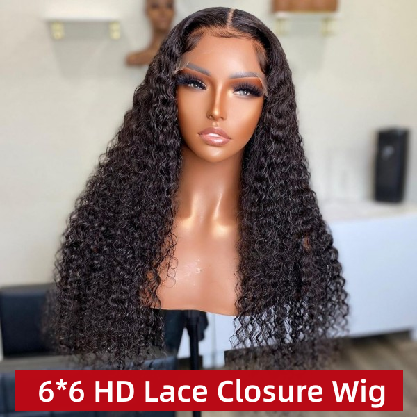 (All Texture Link) Glueless Wear Go Pre Bleached Tiny Knot HD Lace 6*6 Lace Closure Wig 100% Human Hair 150% and 200% Density