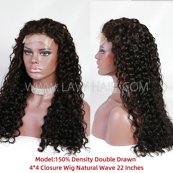 (All Texture Link) Double Drawn 100% Human Hair Pre Plucked 150% Density Sewing Wigs With Elastic Band Wear Go