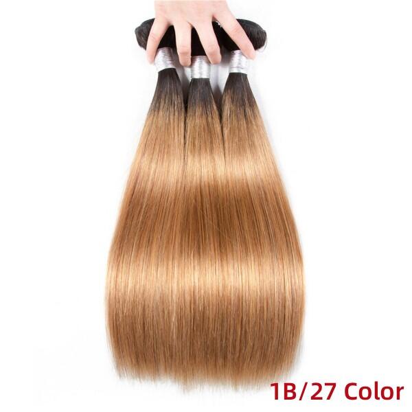 #27 and T1B/27 Color Superior Grade 1 bundle Straight/Body Wave Hair Extensions Brazilian Peruvian Malaysian Indian European Cambodian Burmese
