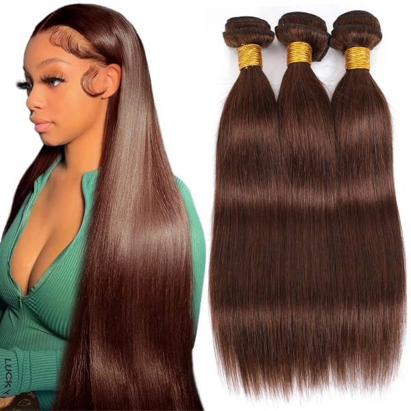 Chocolate Brown Color #2 #4 #6 #8 Straight Hair Human Virgin Hair 1 Bundle