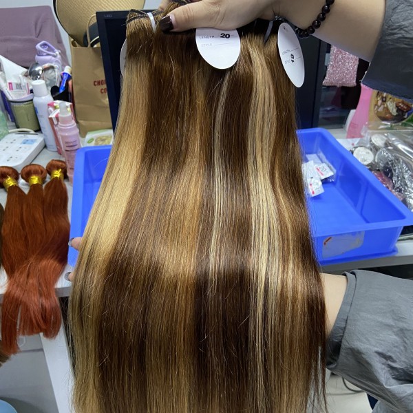 Highlight P4/27 Color Straight&Body wave&Deep wave Virgin Human hair extensions Brazilian Peruvian Malaysian Indian European Cambodian Burmese