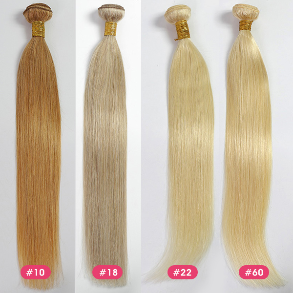 Blonde Color #10 #18 #22 #60 Straight Hair Human Virgin Hair 1 Bundle